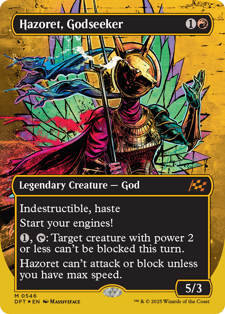 Hazoret, Godseeker (Borderless) (First-Place Foil) [Aetherdrift] | Good Games Adelaide SA