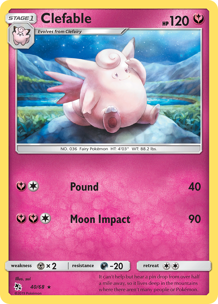 Clefable (40/68) [Sun & Moon: Hidden Fates] | Good Games Adelaide SA