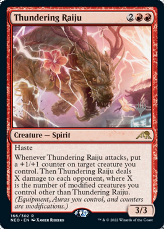 Thundering Raiju (Promo Pack) [Kamigawa: Neon Dynasty Promos] | Good Games Adelaide SA