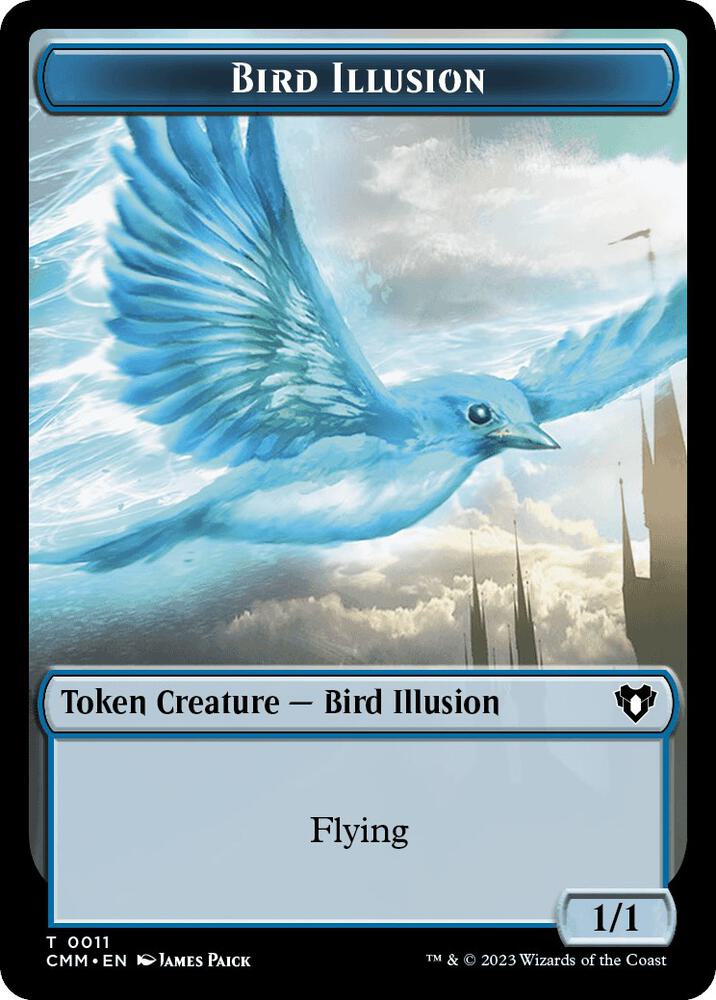 Citys Blessing Bird Illusion Double Sided Token 49 // 11 (Commander Masters)  - Foil | Good Games Adelaide SA