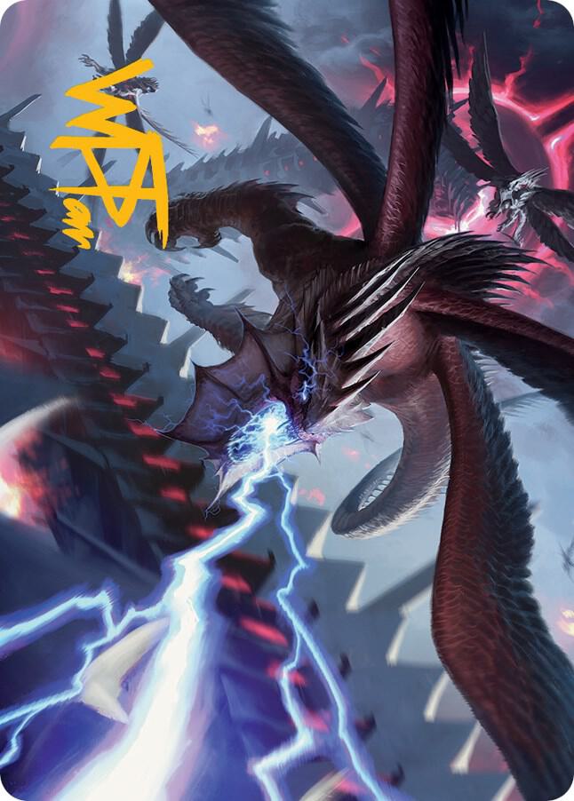 Defiant Thundermaw Art Card Gold Stamped Signature 35 (Art Series: March of the Machine)  | Good Games Adelaide SA