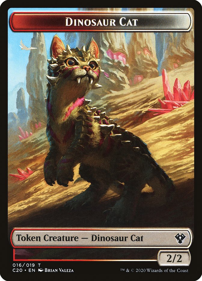 Bird // Dinosaur Cat Double-sided Token [Commander 2020 Tokens] | Good Games Adelaide SA