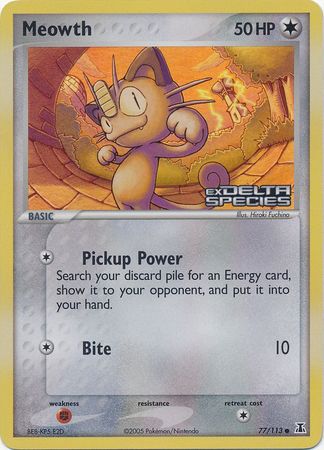 Meowth (77/113) (Stamped) [EX: Delta Species] | Good Games Adelaide SA