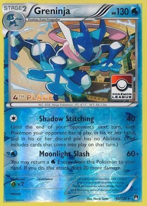 Greninja 40 122 Pokemon League 4th Place 040/122 (League & Championship Cards)  - Reverse Holofoil | Good Games Adelaide SA