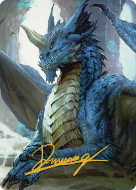 Young Blue Dragon Art Card (Gold-Stamped Signature) [Commander Legends: Battle for Baldur's Gate Art Series] | Good Games Adelaide SA