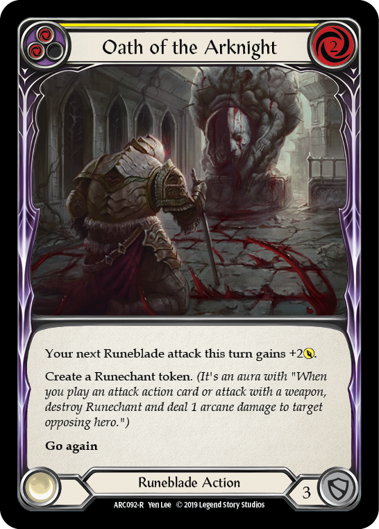 Oath of the Arknight (Yellow) [ARC092-R] 1st Edition Normal | Good Games Adelaide SA