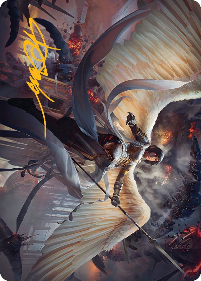 Serra Faithkeeper Art Card Gold Stamped Signature 7 (Art Series: March of the Machine)  | Good Games Adelaide SA