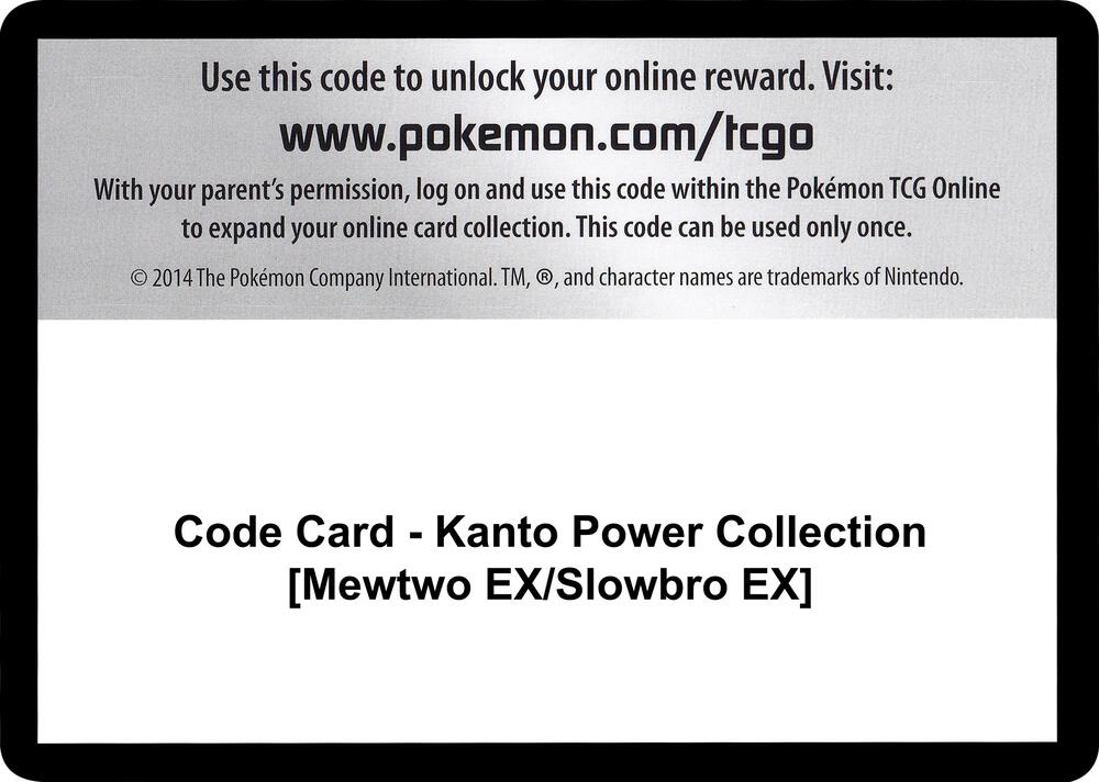 Code Card Kanto Power Collection Mewtwo EX Slowbro EX  (XY - Evolutions)  | Good Games Adelaide SA