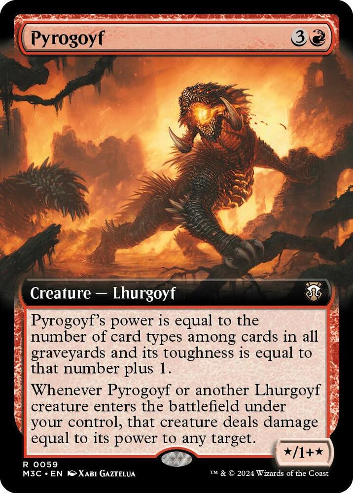 Pyrogoyf 59/411 (Commander: Modern Horizons 3)  - Extended Art Ripple Foil | Good Games Adelaide SA