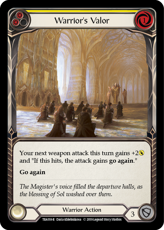 Warrior's Valor (Yellow) [TEA018-R] 1st Edition Normal | Good Games Adelaide SA
