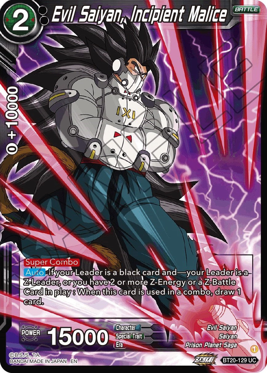 Evil Saiyan, Incipient Malice (BT20-129) [Power Absorbed] | Good Games Adelaide SA