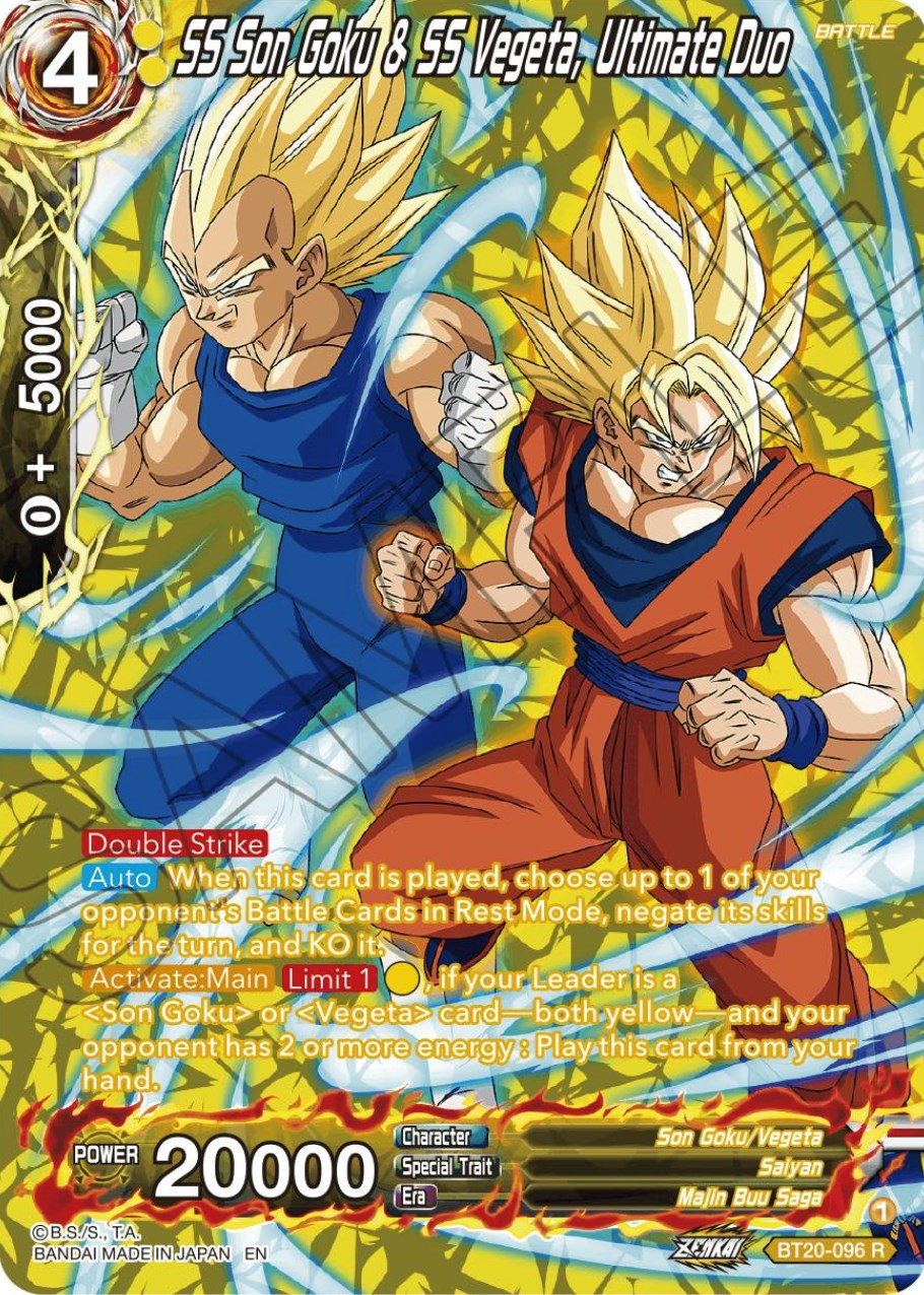 SS Son Goku & SS Vegeta, Ultimate Duo (Silver Foil) (BT20-096) [Power Absorbed] | Good Games Adelaide SA