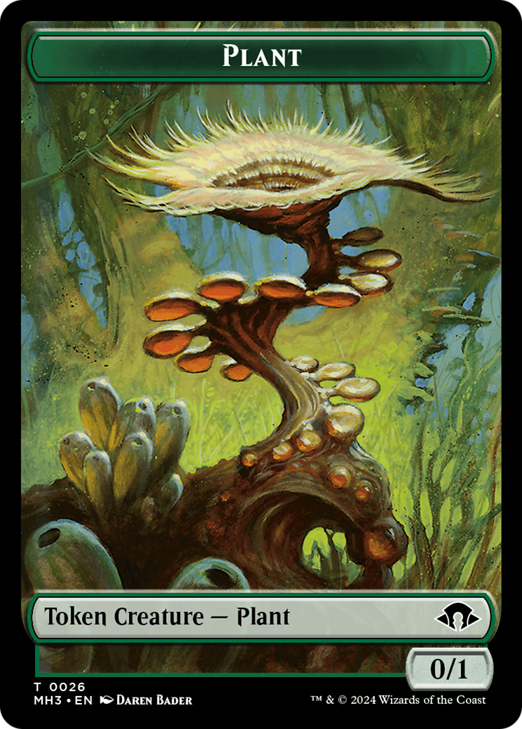 Ape (Ripple Foil) // Plant Double-Sided Token [Modern Horizons 3 Commander Tokens] | Good Games Adelaide SA