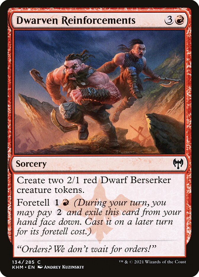 Dwarven Reinforcements 134 (Kaldheim)  - Foil | Good Games Adelaide SA