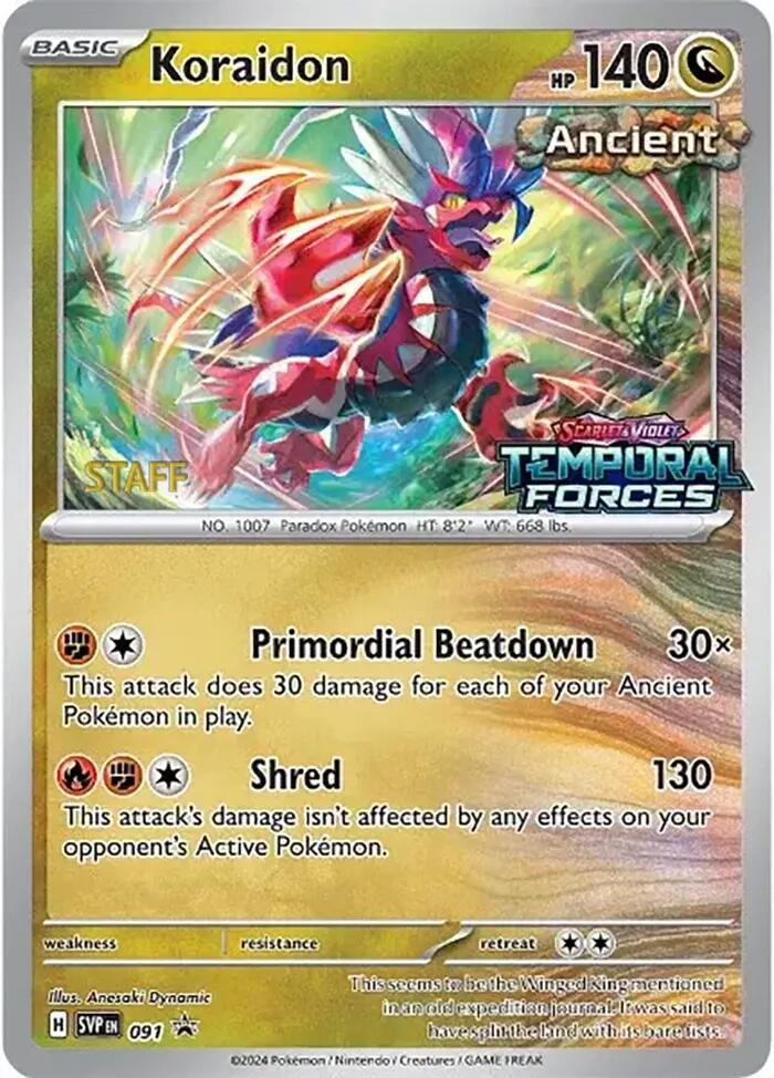 Koraidon Prerelease Staff 091 (SV: Scarlet & Violet Promo Cards)  - Holofoil | Good Games Adelaide SA
