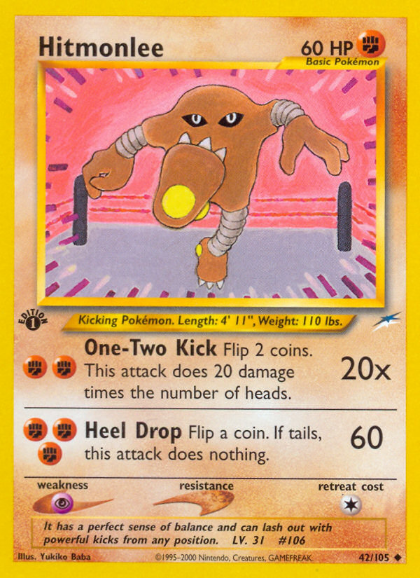 Hitmonlee (42/105) [Neo Destiny 1st Edition] | Good Games Adelaide SA