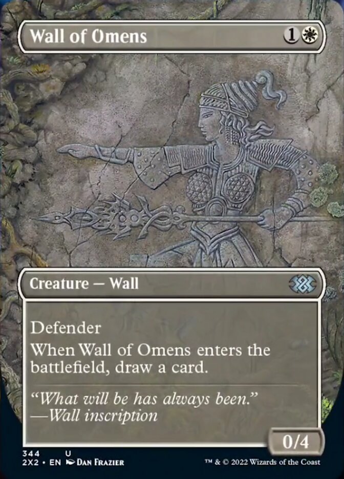 Wall of Omens (Borderless Alternate Art) [Double Masters 2022] | Good Games Adelaide SA