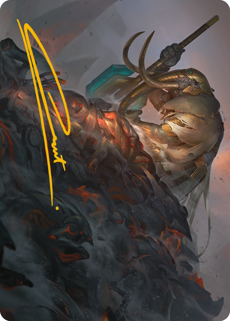Against All Odds Art Card (Gold-Stamped Signature) [Phyrexia: All Will Be One Art Series] | Good Games Adelaide SA