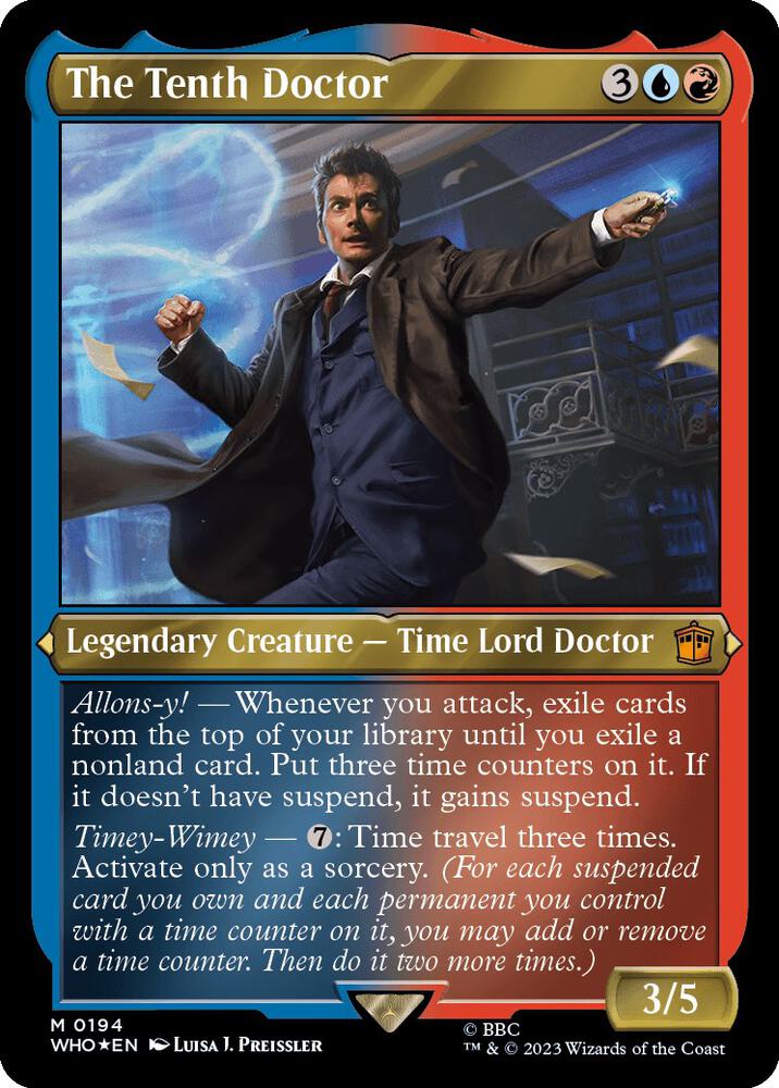 The Tenth Doctor Display Commander Thick Stock 194 (Universes Beyond: Doctor Who)  - Foil | Good Games Adelaide SA