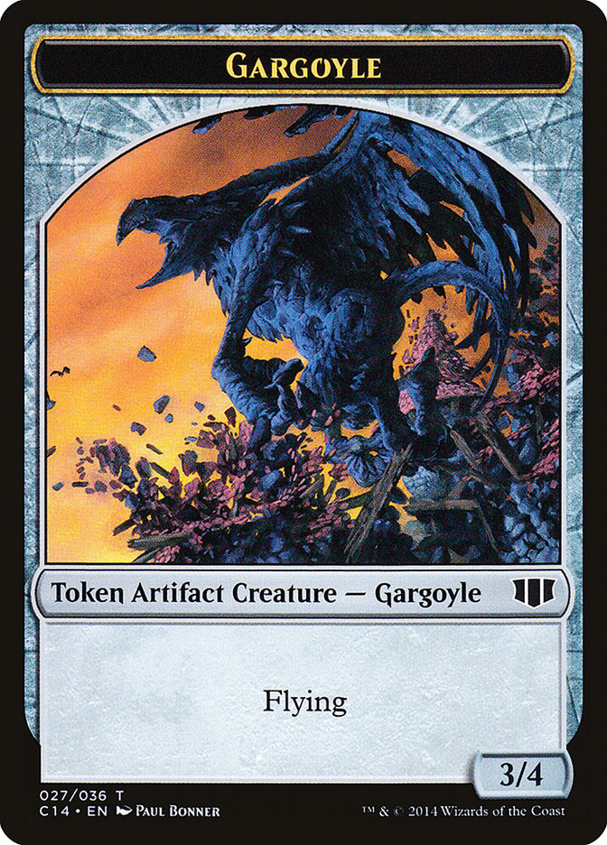 Gargoyle // Elf Warrior Double-sided Token [Commander 2014 Tokens] | Good Games Adelaide SA
