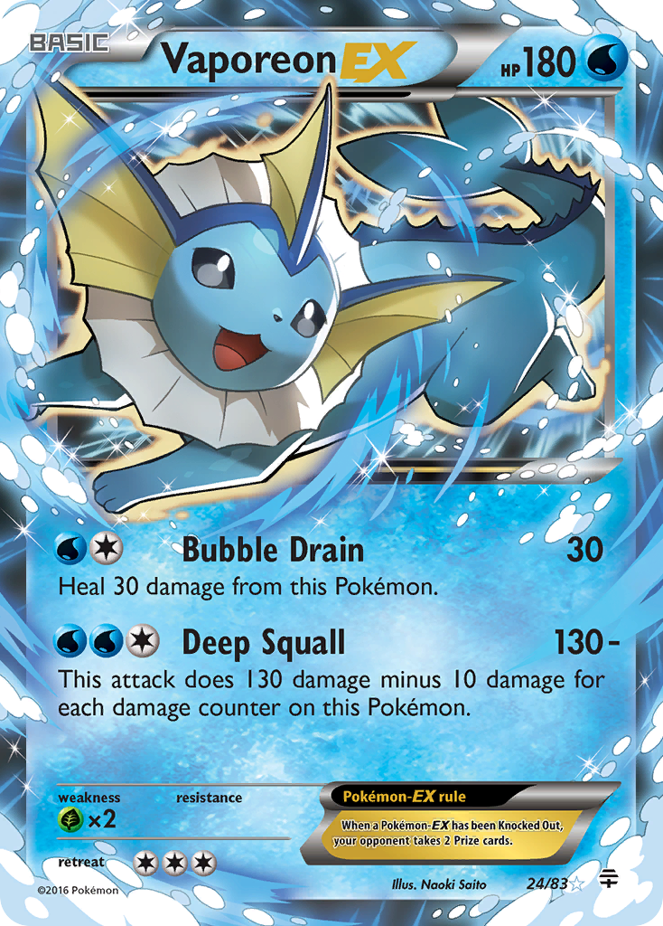 Vaporeon EX (24/83) [XY: Generations] | Good Games Adelaide SA