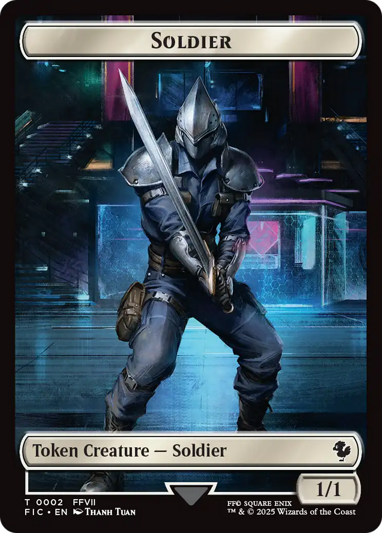 Soldier // Rebel Double-Sided Token [FINAL FANTASY Commander Tokens] | Good Games Adelaide SA