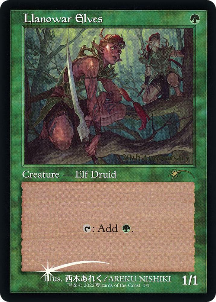 Llanowar Elves Retro Frame 5 (30th Anniversary Promos)  - Foil | Good Games Adelaide SA