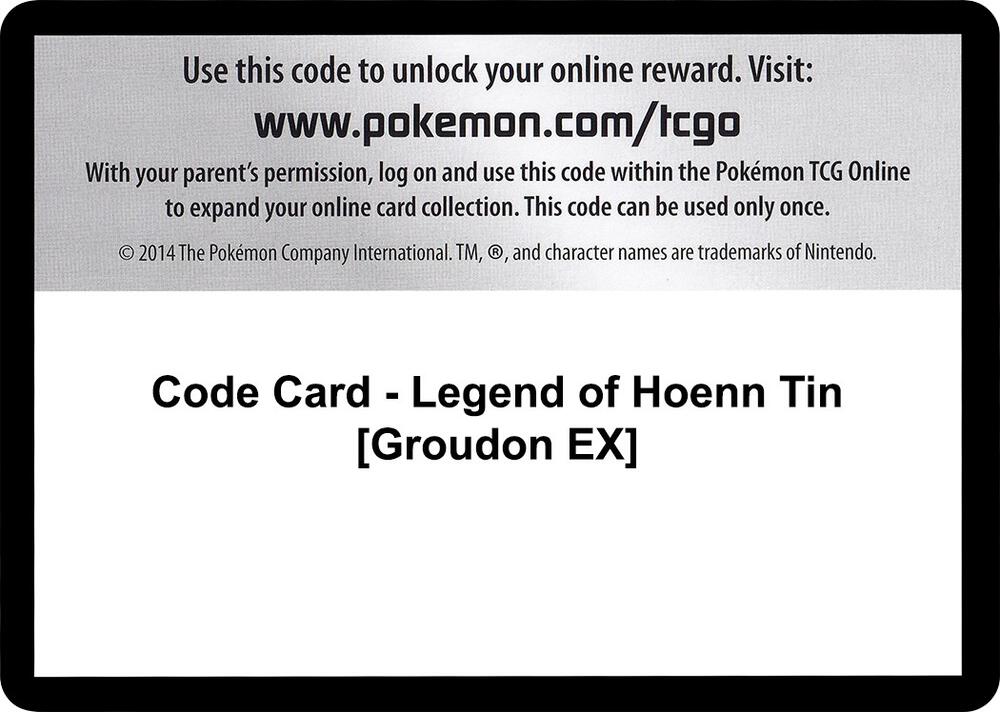 Code Card Legend of Hoenn Tin Groudon EX  (XY - Primal Clash)  | Good Games Adelaide SA