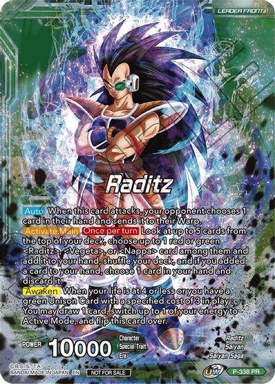 Raditz // Raditz, Brotherly Revival (Gold Stamped) (P-338) [Saiyan Showdown Prerelease Promos] | Good Games Adelaide SA