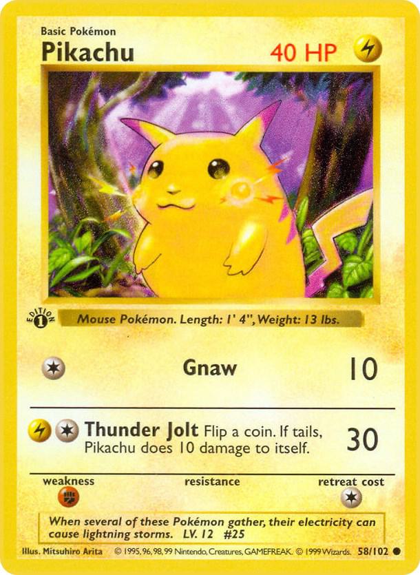 Pikachu 058/102 (Base Set (Shadowless))  - 1st Edition | Good Games Adelaide SA