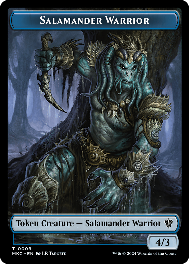 Salamander Warrior // Zombie Double-Sided Token [Murders at Karlov Manor Commander Tokens] | Good Games Adelaide SA