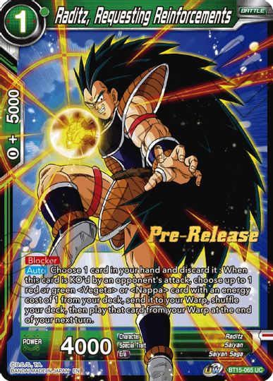 Raditz, Requesting Reinforcements (BT15-065) [Saiyan Showdown Prerelease Promos] | Good Games Adelaide SA