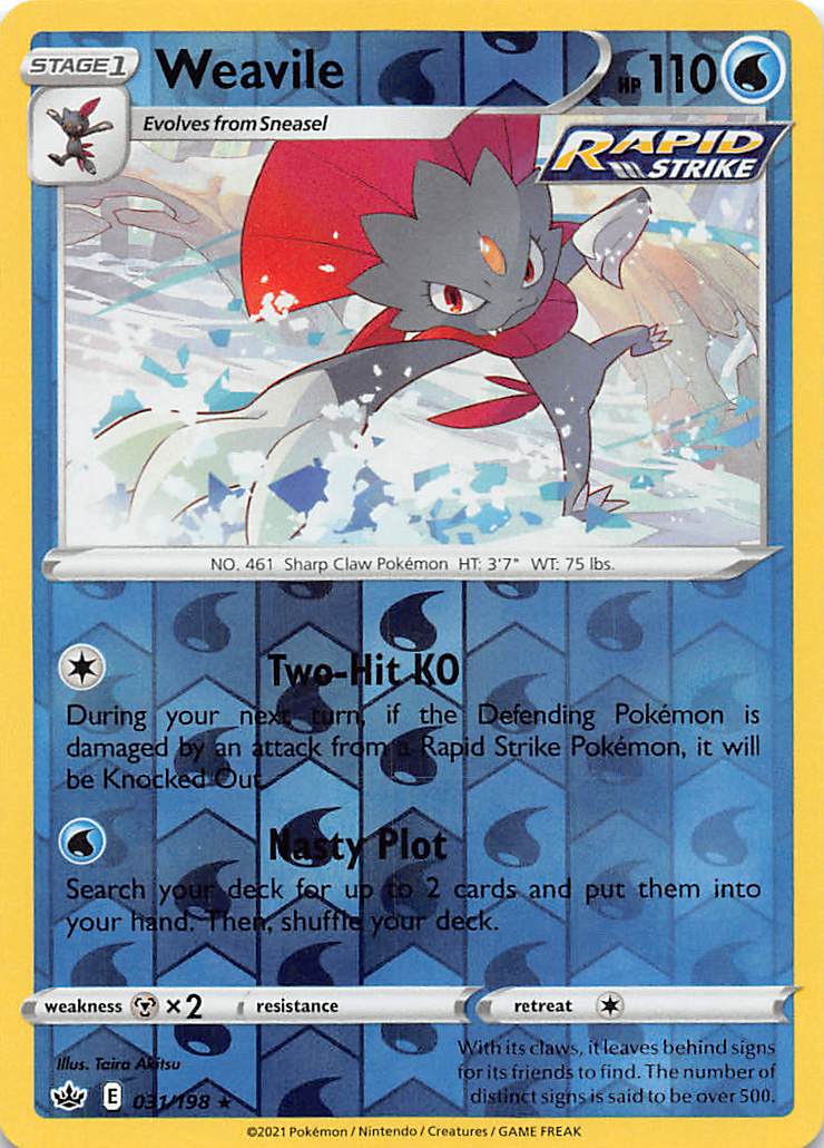 Weavile (031/198) [Sword & Shield: Chilling Reign] | Good Games Adelaide SA