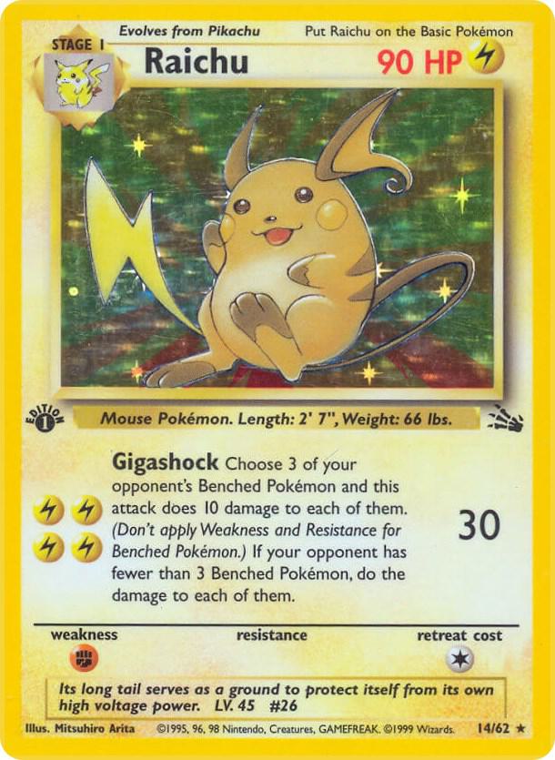 Raichu 14/62 (Fossil)  - 1st Edition Holofoil | Good Games Adelaide SA