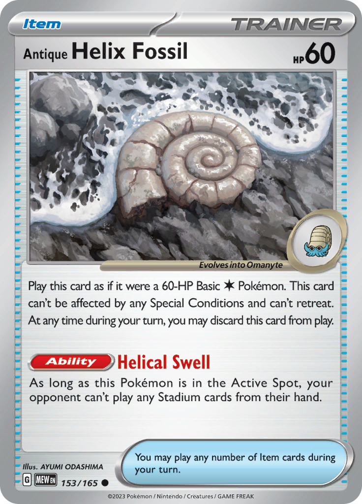 Antique Helix Fossil (153/165) [Scarlet & Violet: 151] | Good Games Adelaide SA