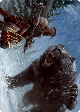 Blizzard Brawl Art Card Gold Stamped Signature 41 (Art Series: Kaldheim)  | Good Games Adelaide SA