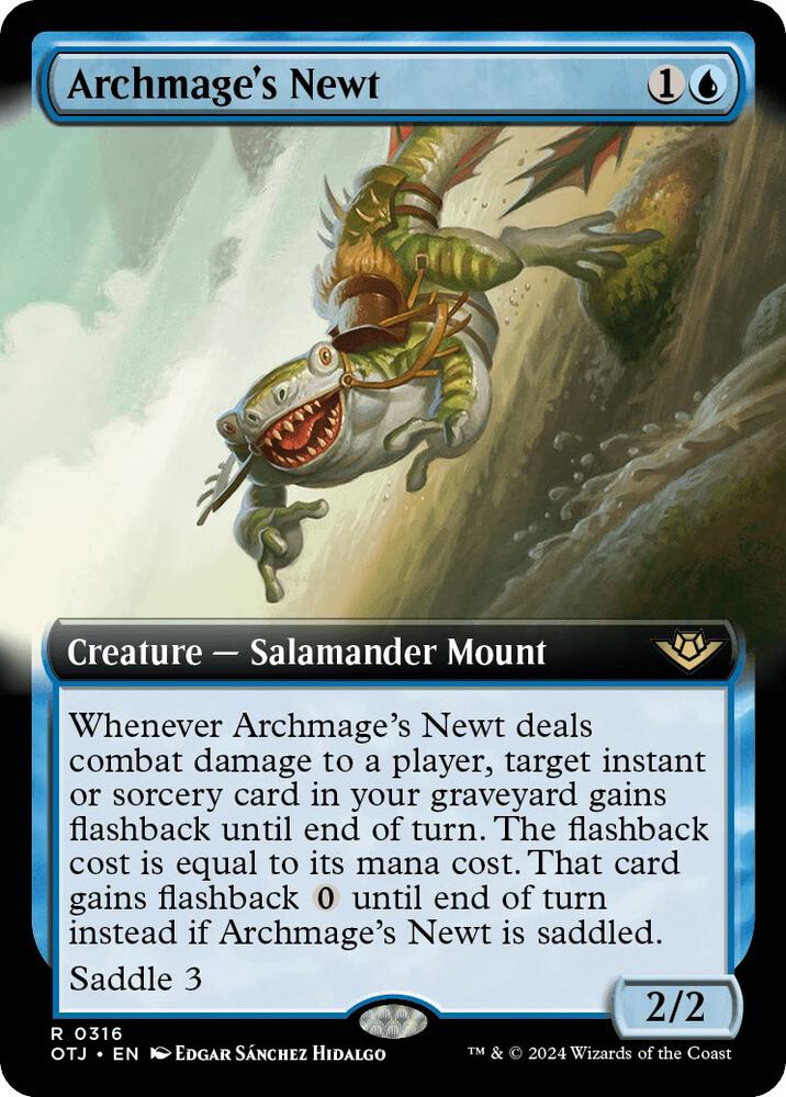 Archmage's Newt 316/286 (Outlaws of Thunder Junction)  - Extended Art | Good Games Adelaide SA