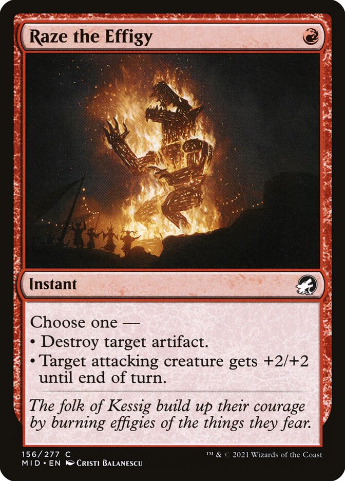 Raze the Effigy 156 (Innistrad: Midnight Hunt)  - Foil | Good Games Adelaide SA