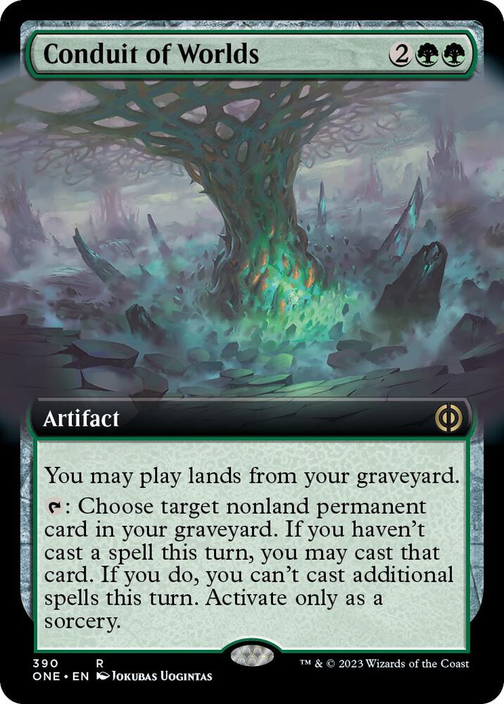 Conduit of Worlds 390 (Phyrexia: All Will Be One)  - Extended Art Foil | Good Games Adelaide SA