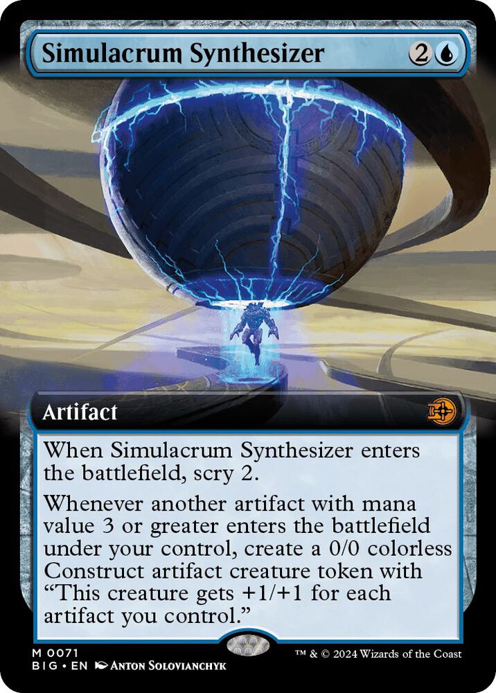 Simulacrum Synthesizer Extended Art 71 (Outlaws of Thunder Junction: The Big Score)  - Foil | Good Games Adelaide SA