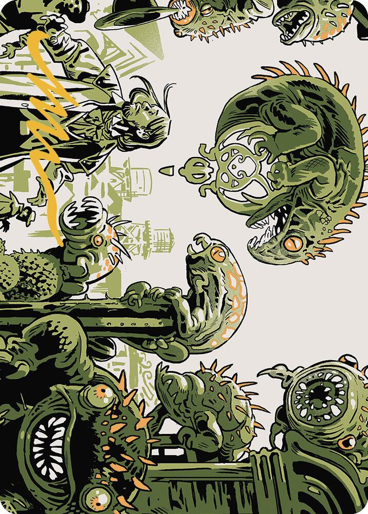 Pest Infestation Art Card Gold Stamped Signature 42 (Art Series: Outlaws of Thunder Junction)  | Good Games Adelaide SA