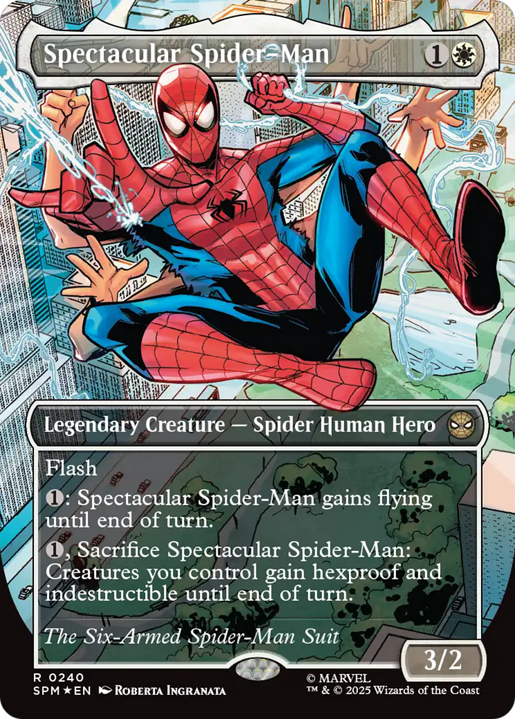 Spectacular Spider-Man (0240) (Borderless) (Textured Foil) [Marvel's Spider-Man] | Good Games Adelaide SA