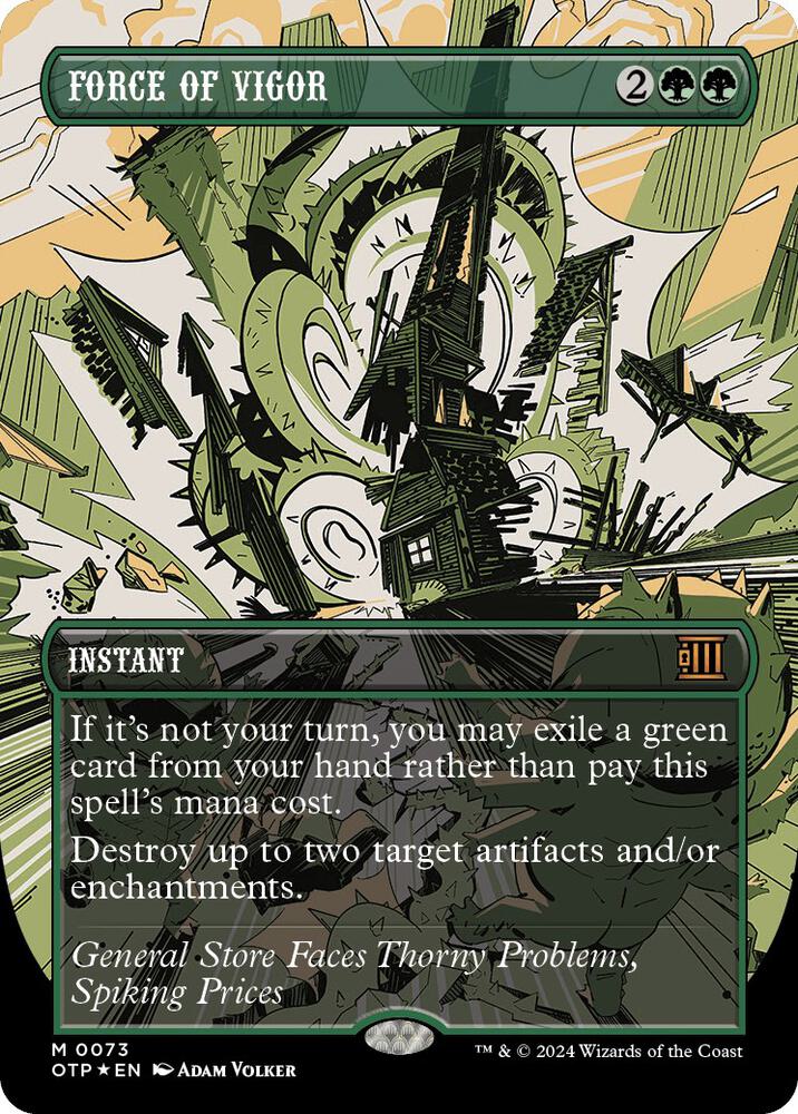 Force of Vigor 73 (Outlaws of Thunder Junction: Breaking News)  - Foil | Good Games Adelaide SA