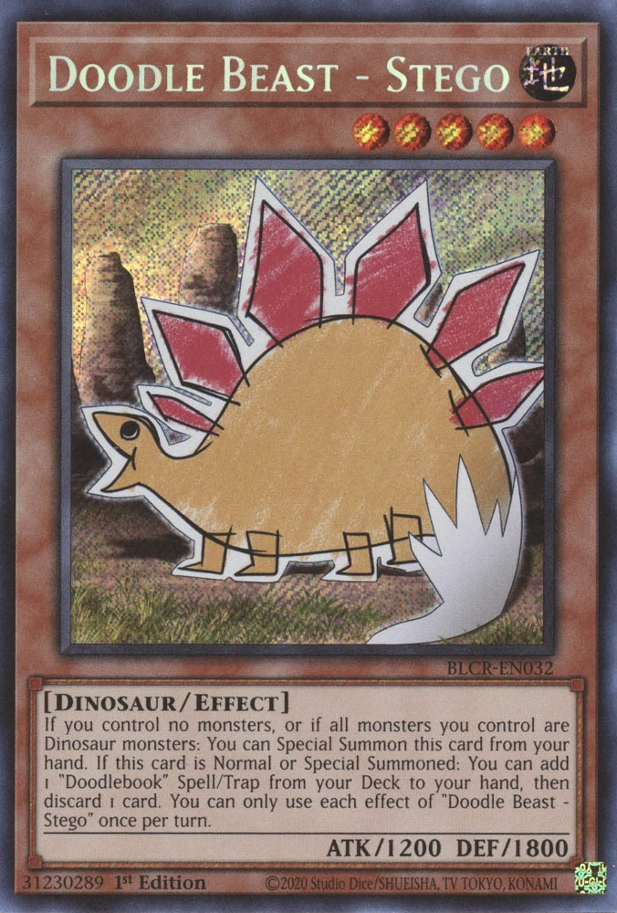 Doodle Beast - Stego [BLCR-EN032] Secret Rare | Good Games Adelaide SA