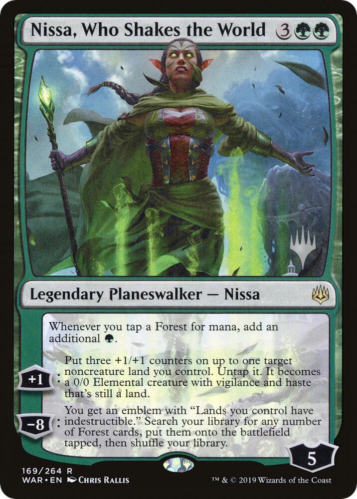 Nissa Who Shakes the World 169 (Promo Pack: Throne of Eldraine)  - Foil | Good Games Adelaide SA