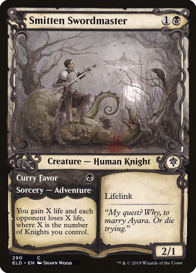 Smitten Swordmaster // Curry Favor 290 (Throne of Eldraine)  - Foil | Good Games Adelaide SA