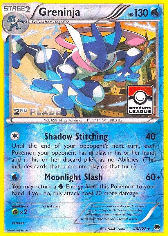 Greninja 40 122 League 2nd Place 040/122 (League & Championship Cards)  - Reverse Holofoil | Good Games Adelaide SA