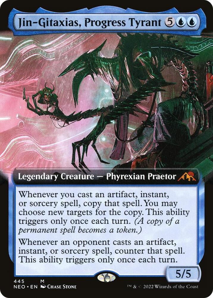 Jin-Gitaxias, Progress Tyrant 445 (Kamigawa: Neon Dynasty)  - Extended Art | Good Games Adelaide SA