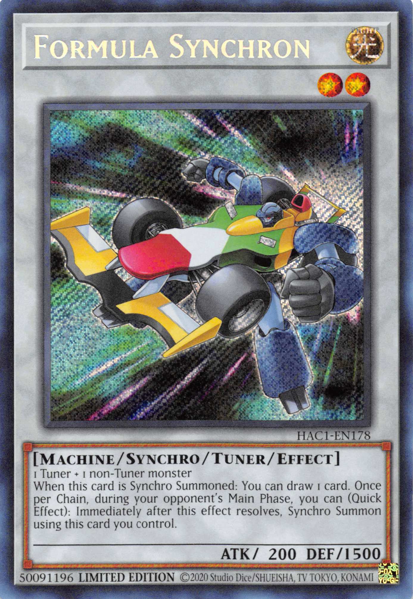 Formula Synchron [HAC1-EN178] Secret Rare | Good Games Adelaide SA