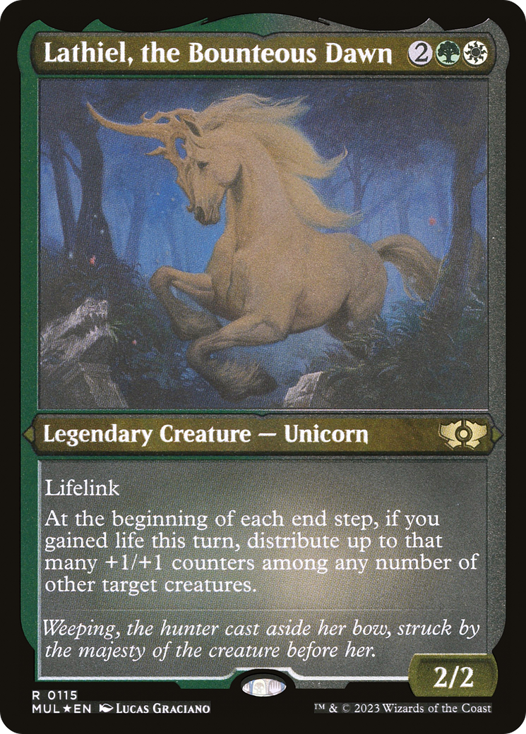 Lathiel, the Bounteous Dawn (Foil Etched) [Multiverse Legends] | Good Games Adelaide SA